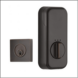 Emtek Keyed Smart Deadbolt (Square) in Oil Rubbed Bronze