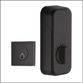 Emtek Keyed Smart Deadbolt (Square) in Flat Black