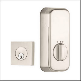 Emtek Keyed Smart Deadbolt (Square) in Satin Nickel